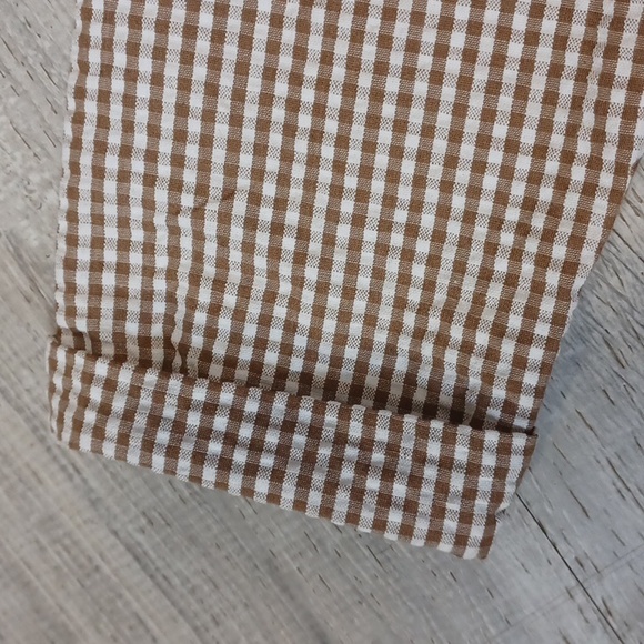 Analogie Gingham Dress Three Quarter Sleeve - Caramel main image 0